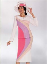 Susanna 3780 Two Piece Multi Print Skirt Suit