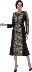Susanna 3933 - Flared Skirt & Jacket Set With Printed Design