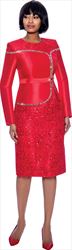 Susanna 3965 - Womens Silk Look & Lace Fabric Embellished Suit