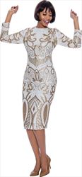 Susanna 3982 - Womens Dress With Detailed Shimmer Pattern Design