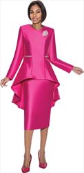 Terramina 2 PC Skirt Suit with High Low Styling 7065