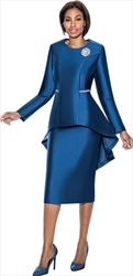 Terramina 2 PC Skirt Suit with High Low Styling 7065