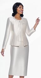 Terramina Women Church Suit with Embellished Trim on Jacket 7637