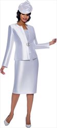 Terramina  Classic Style Womens Three Piece Church Suit with Rhinestone Clasp 7874