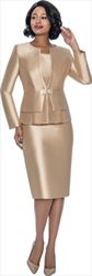 Terramina Classic Style Womens 3 Pc Church Suit with Pleated Layer Jacket 7990