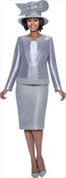 Terramina 7966 - Silver Embellished Church Suit