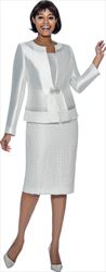 Terramina 7966 - White Embellished Church Suit