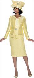 Terramina 7966 - Yellow Embellished Church Suit