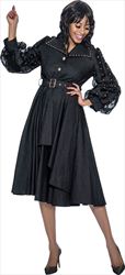 Terramina 7967 - Black Dress with Puff Sheer Sleeves