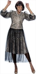 Terramina 7971 - Print Dress with Sheer Overlays