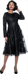 Terramina 7975 - Black Filligree Illusion Overlay Dress