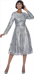 Terramina 7975 - Silver Filligree Illusion Overlay Dress