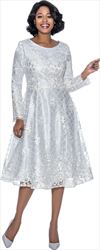 Terramina 7975 - White Filligree Illusion Overlay Dress