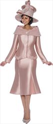 Terramina 7985 - Mauve Embellished Portait Collar Suit