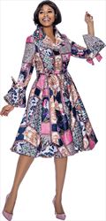 Terramina 7006 - Print - Dress with Flare Cuffs