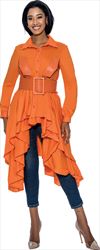 Terramina 7904 - Wide Belt Layered Drape Dress Top