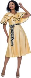 Terramina 7994 - Yellow Dress with Zebra Trim