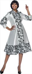 Terramina 7996 - Contrast Panel Solid and Print Dress